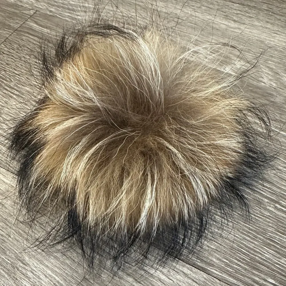 Soia & Kyo Black Felt Wool Marlow Riding Cap Asiatic Raccoon Fur Heritage Preppy
